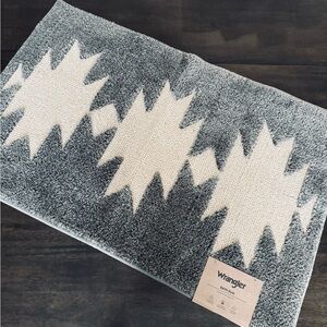 2 Wrangler Western Southwest Gray Tribal Bath Rug Floor Mats